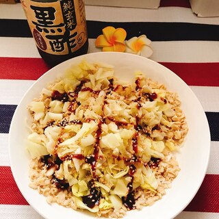 黒酢&ソース味オートミールめし＊キャベツ＊